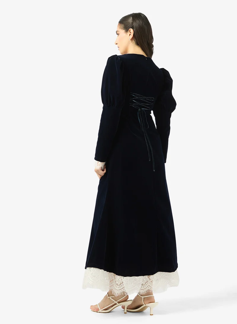 خزانة A-line Dress With Lace Trim